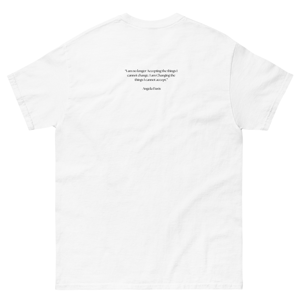 "White t-shirt with black text that reads 'My Freedom for Ransom.' The shirt features a unique font and is perfect for making a statement. The design conveys a sense of defiance and determination, making it a great choice for anyone who is not afraid to stand up for what they believe in."