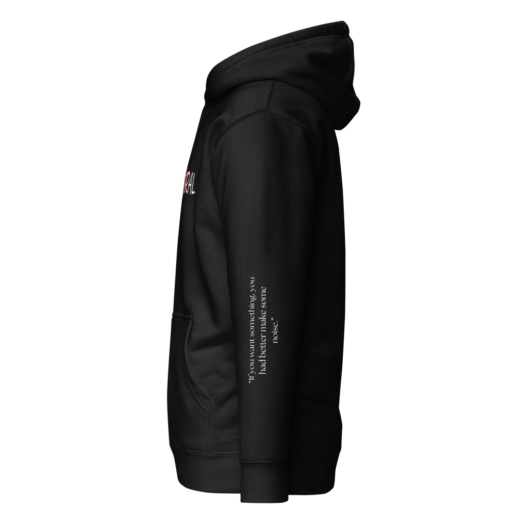 "Black hoodie with white text that reads 'Cultural.' The hoodie features a comfortable fit and a bold font. The design conveys a sense of culture and unification of minorities, making it a great choice for anyone who is not afraid to stand up for what they believe in."