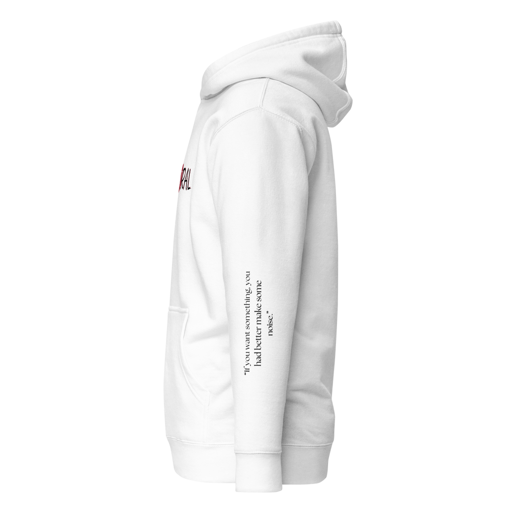 "Snow White hoodie with white text that reads 'Cultural.' The hoodie features a comfortable fit and a bold font. The design conveys a sense of culture and unification of minorities, making it a great choice for anyone who is not afraid to stand up for what they believe in."